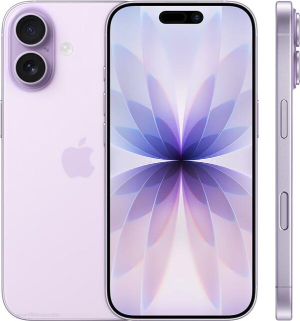 The Apple iPhone 17 in Mist Blue color on a table during the unboxing process, highlighting the 6.3-inch 120Hz display and dual 48MP camera system