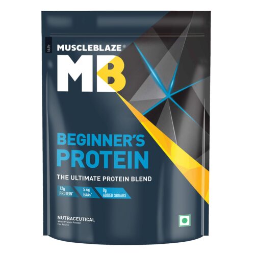 MuscleBlaze Beginner’s Whey Protein Powder, Chocolate (500g / 1.1lbs) | 12g Protein Per Scoop